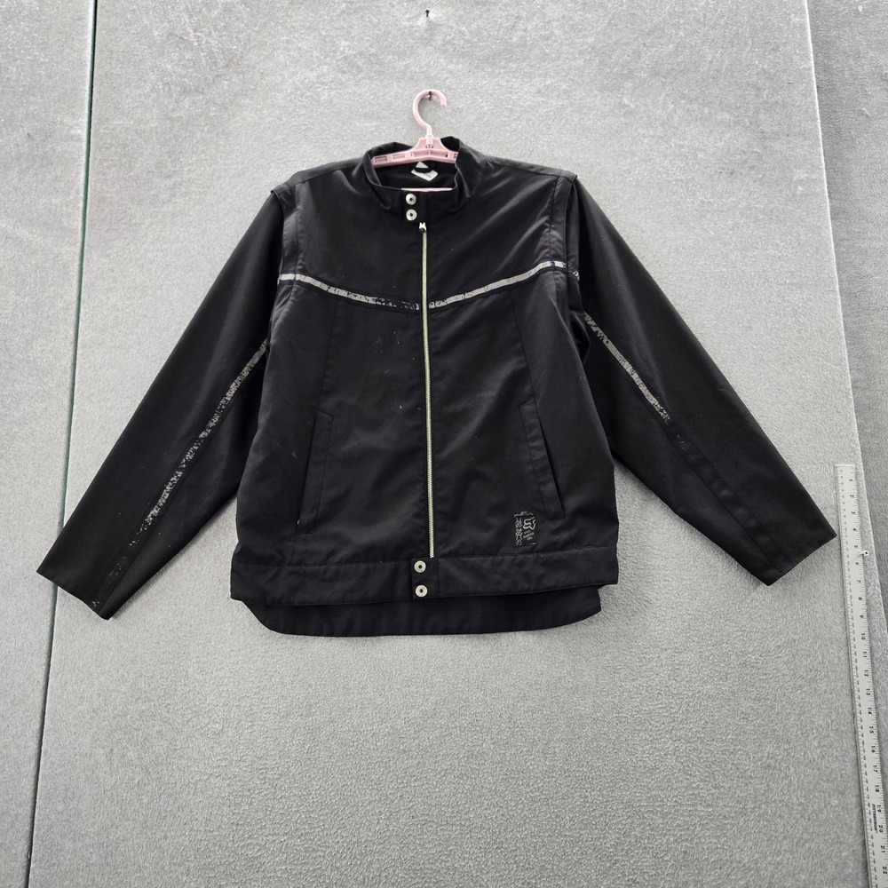 Fox Men Jacket XL Black Activewear Zipper Convertible Wind Rain Reflective READ